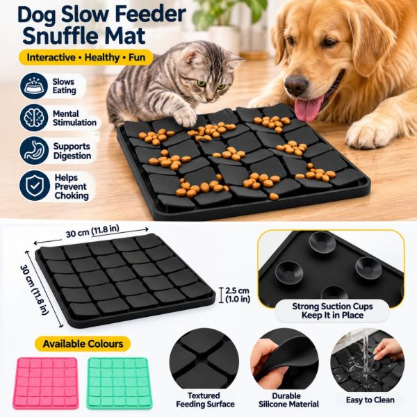 Dog Slow Feeder Snuffle Mat – Interactive Silicone Puzzle Feeding Mat with Suction Cups